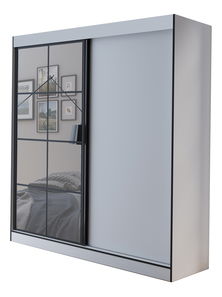 Šatní skříň 180 cm Oklahoma 2 (bílá + černá)