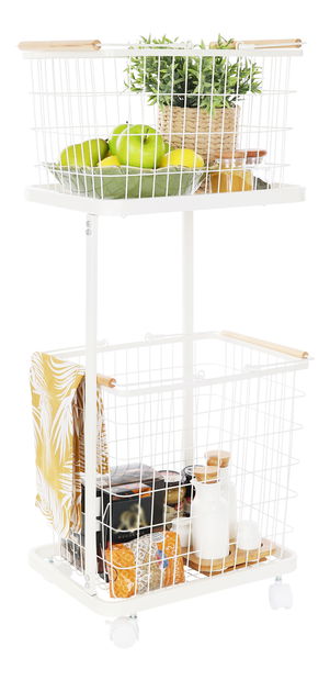 Regál s košíky Dagmar (bílá)