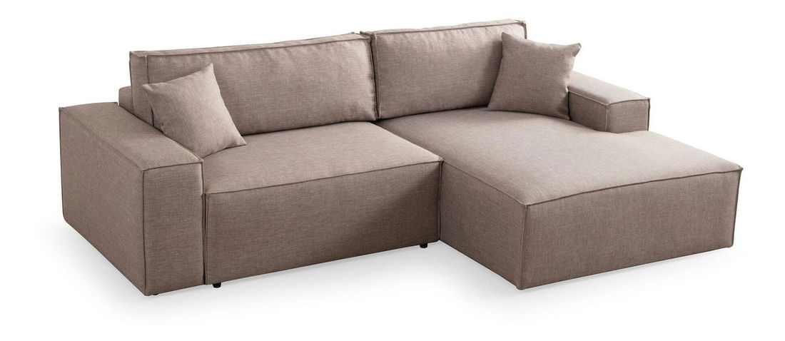 Rohová sedačka Pirlofenzza (s úl. prostorem) (P) (hnědá)