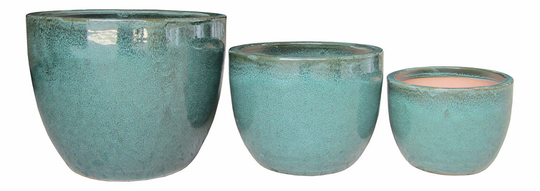 Set 3 ks květináčů Bvadina (tmavě zelená)