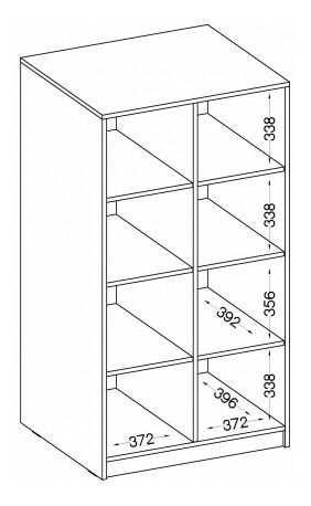 Policová skříň Mantela 107 (světle šedá + dub artisan)