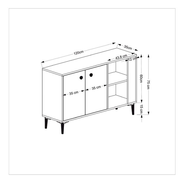 Skříňka Samově 2 (antracit + bílá)