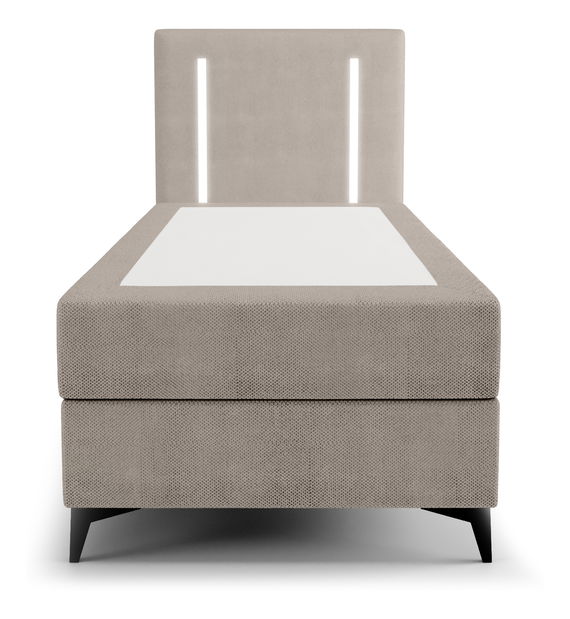 Jednolůžková postel 90 cm Ortega Bonell (hnědošedá) (s roštem, bez úl. prostoru) (s LED osvětlením)