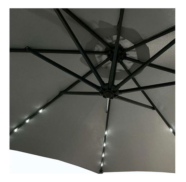 Zahradní slunečník Muller (světle šedá) (s osvětlením)