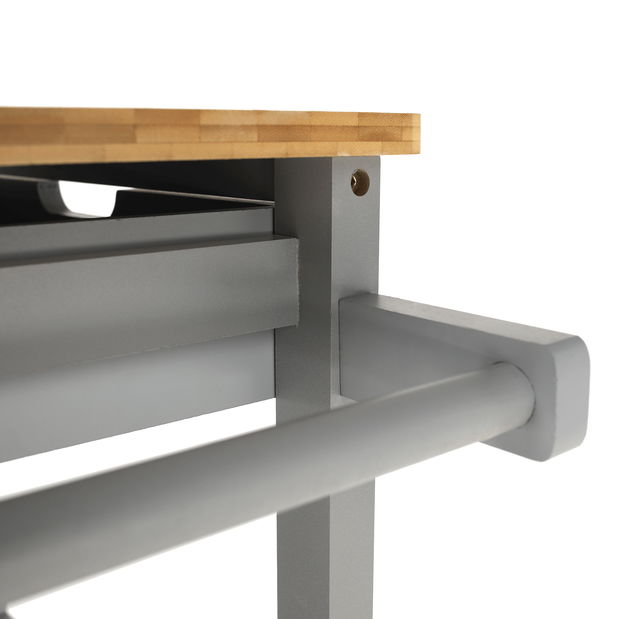 Servírovací vozík Alba (šedá + přírodní)