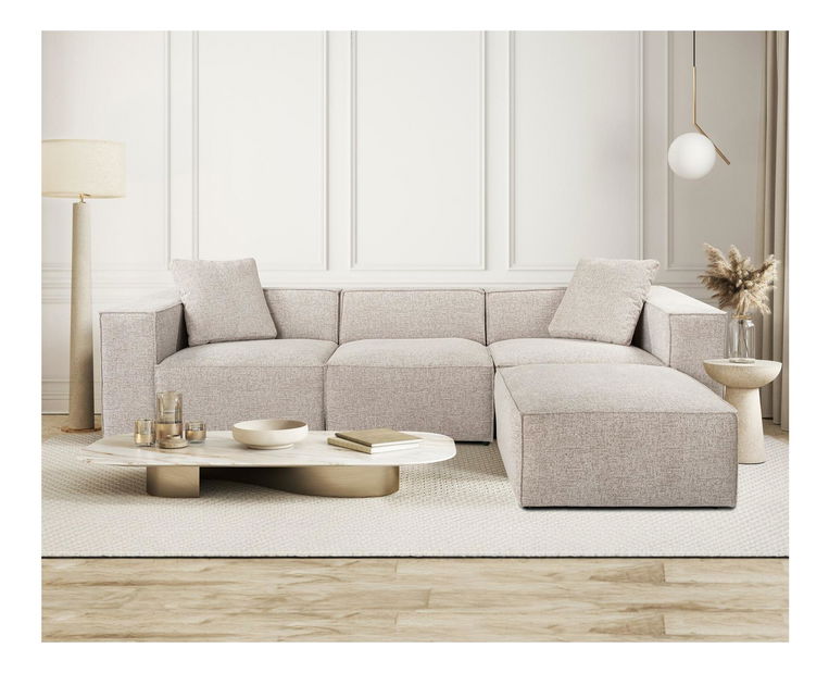 Rohová sedačka Lorella (světlá mocha)