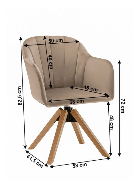Kancelářské křeslo Daine (buk + světle hnědá) *bazar