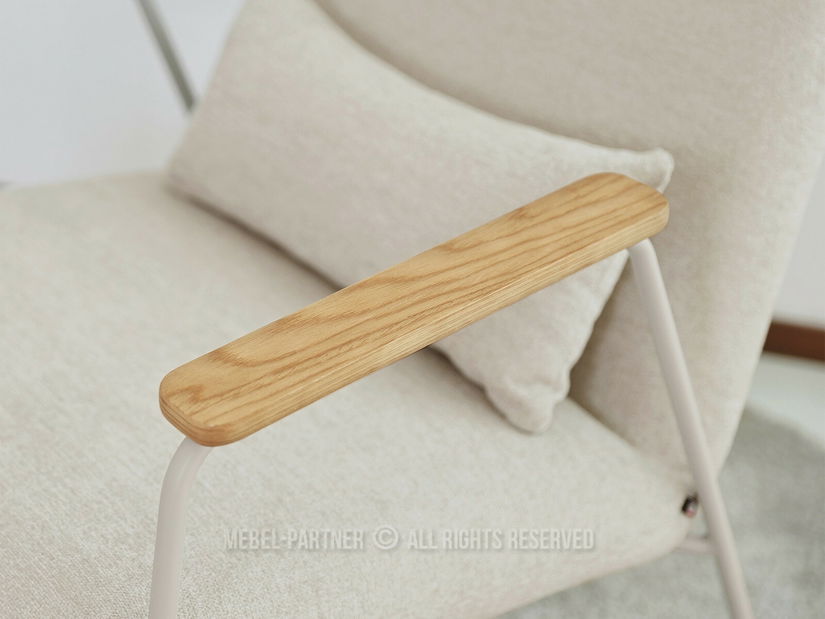 Relaxační křeslo Elesenta (dub + béžová)