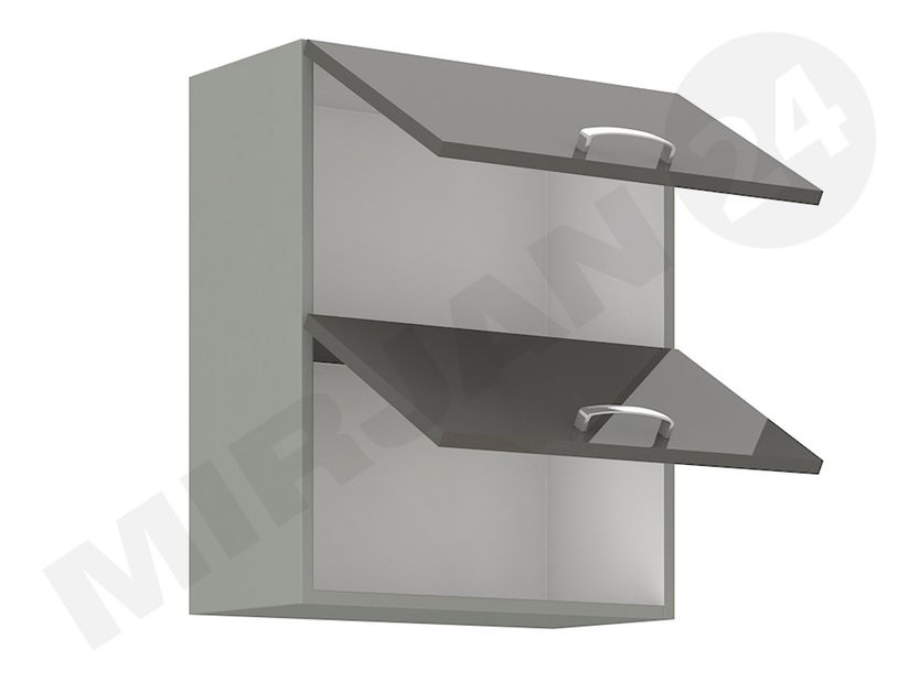 Horní kuchyňská skříňka Milo 60 GU-72 (šedá + šedý lesk)