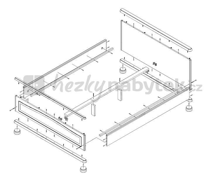 Manželská postel 160 cm BRW Natalia LOZ 160