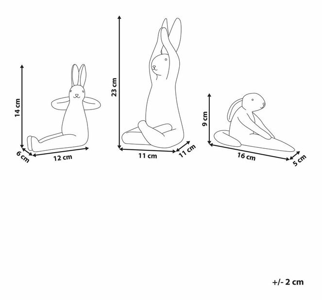 Dekorativní figurka 3 ks Brizy (bílá) *výprodej
