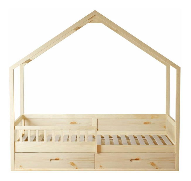 Dětská postel 90 cm Burgues (přírodní) (s roštem) (s úl. prostorem)