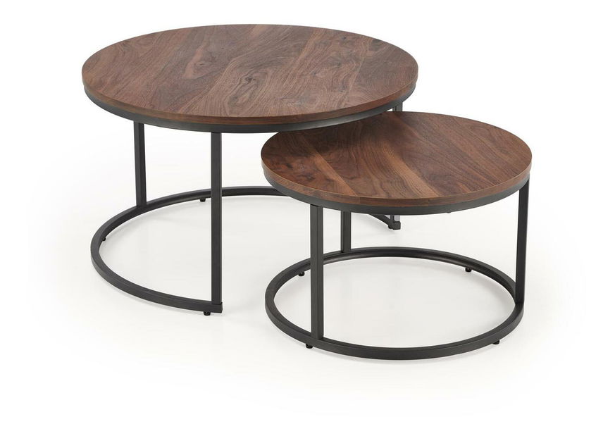 Set 2 ks. konferenčních stolků Jacarta (ořech + černá)