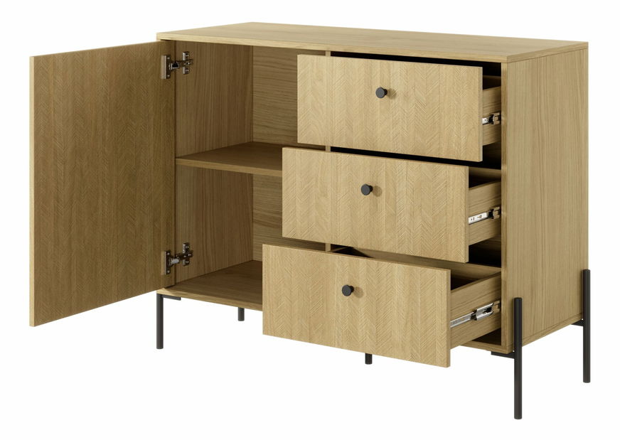 Komoda Scandia D3S (dub scandi + jedlička scandi)