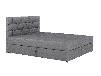 Boxspring postel 180x200 cm Waller (tmavě šedá) (s roštem a matrací)