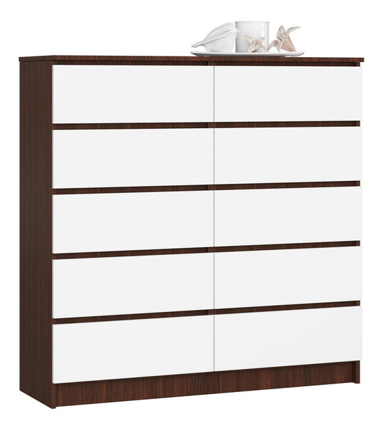 Komoda Kapil III (wenge + bílá)