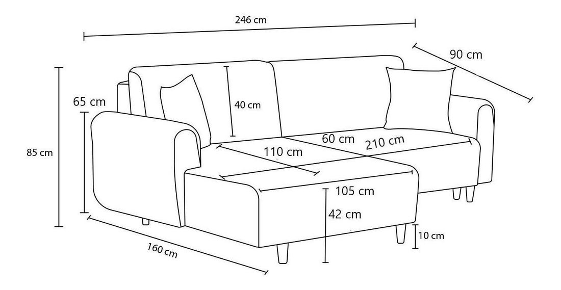 Rohová sedací souprava Minty (L) (šedá)