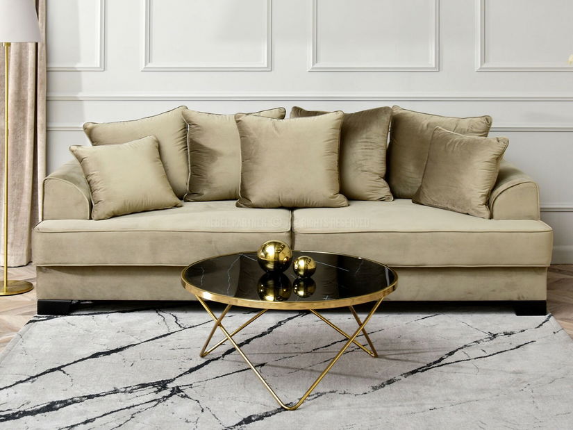 Konferenční stolek Armin Xl (černý mramor + zlato)