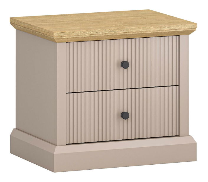 Noční stolek Indices (taupe + dub kamenný)