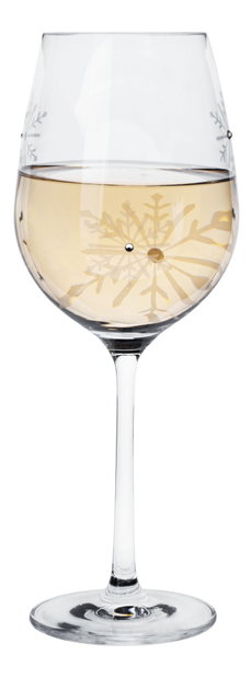 Set 4 ks sklenic na víno s krystaly 450ml Snouflek 