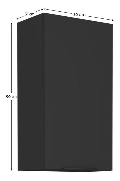 Horní kuchyňská skříňka Sobera 50 G 90 1F (černá)