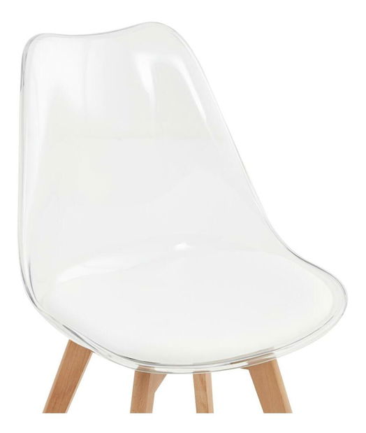 Jídelní židle Bralla 2 (transparentní + buk + bílá)