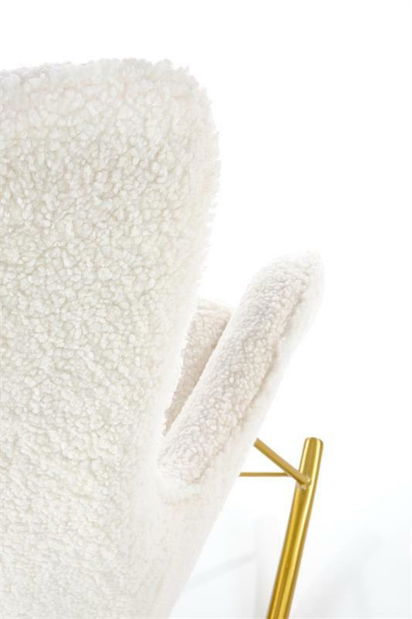 Houpací křeslo Leonia (krémová + zlatá)