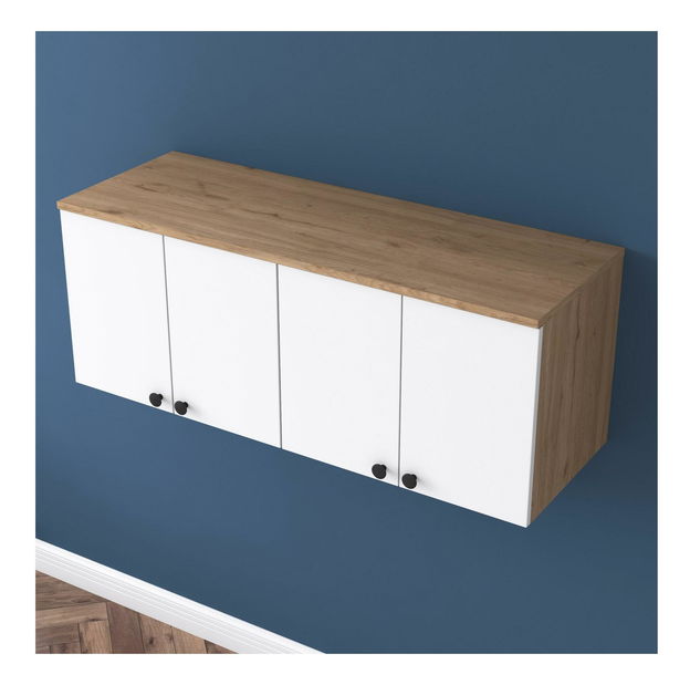 Závěsná skříňka Bivake 1 (ořech + bílá)