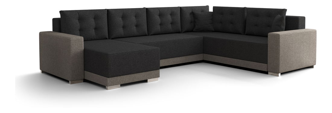 Rohová sedačka ve tvaru U Odyssey 3 (capuccino + černá) (P)