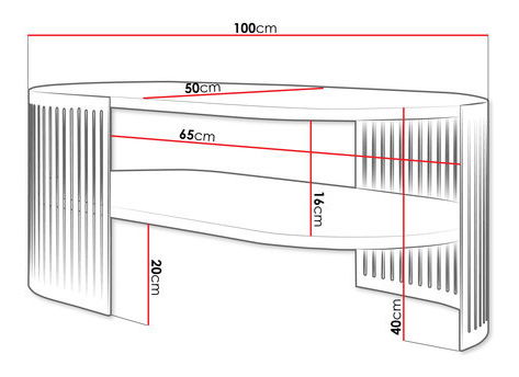 Konferenční stolek Zentono II (černá)