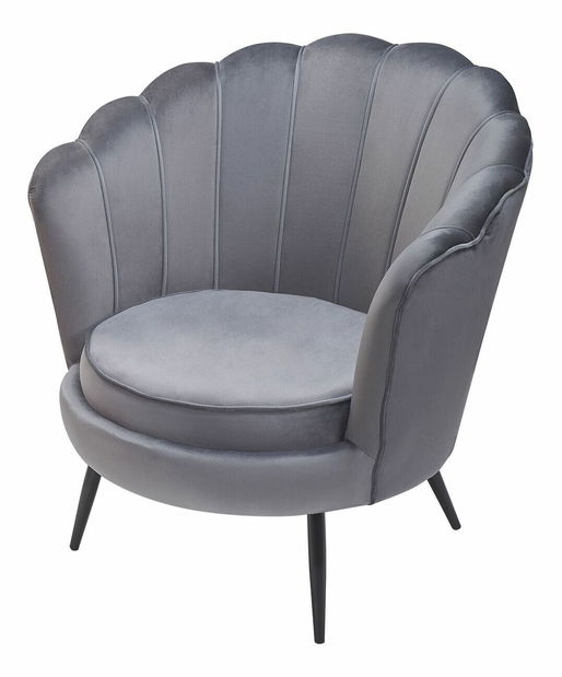 Křeslo LAVIKE (samet) (šedá)