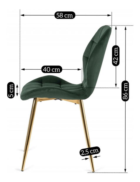 Jídelní židle Ligado (zelená)