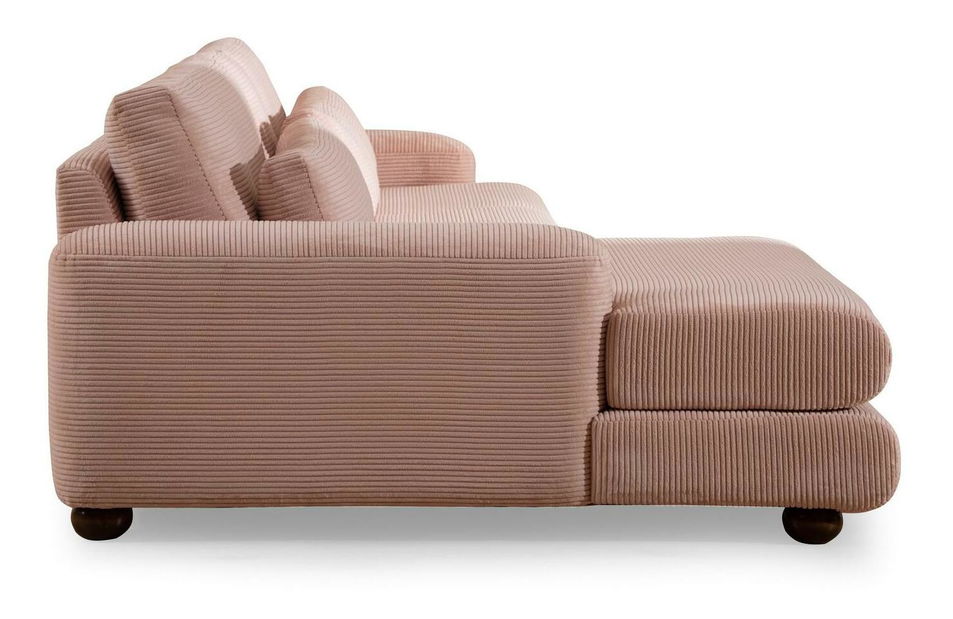 Rohová sedačka Riverolla (L) (růžová)