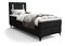 Jednolůžková postel 90 cm Ortega Comfort (černá) (s roštem a matrací, s úl. prostorem) (s LED osvětlením)