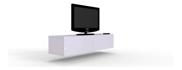 TV stolek/skříňka Zylia 180 (bílá + bílý lesk) *bazar