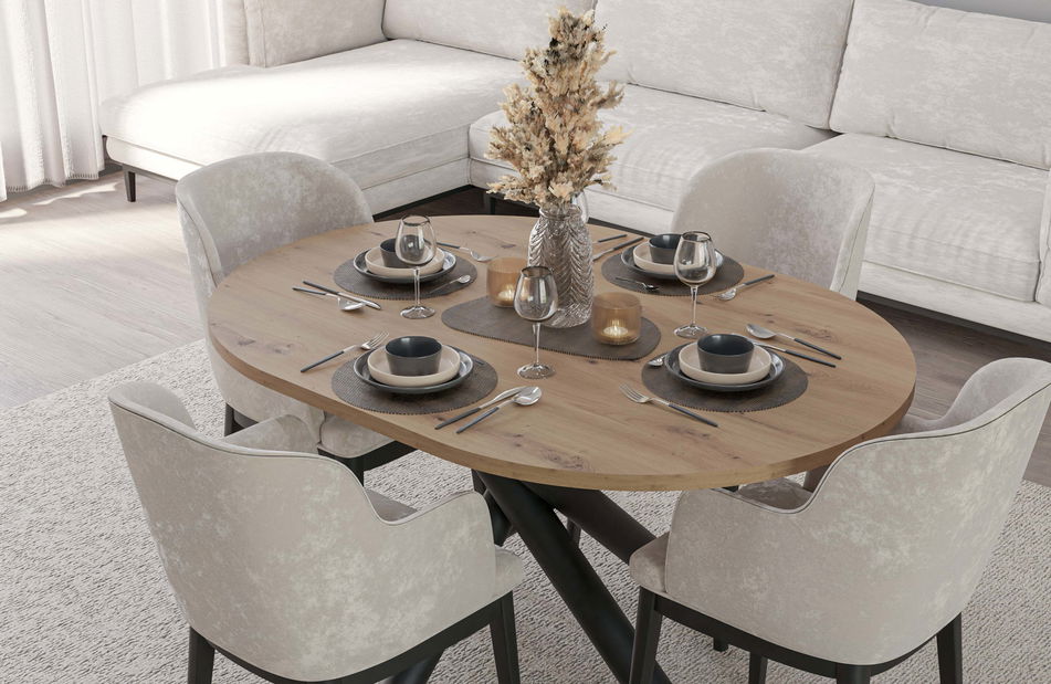 Oválný jídelní stůl Ossla (dub artisan)