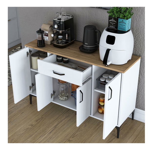 Komoda Jenaretta 136A (bílá + ořech)