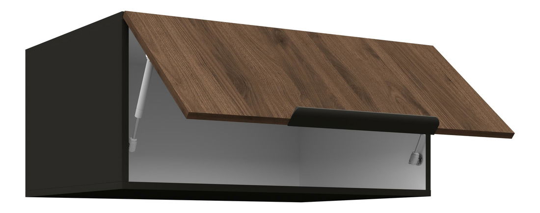 Horní kuchyňská skříňka Manana 80 NAGU 36 1F (korpus: černá matná + fronta: ořech okapi)