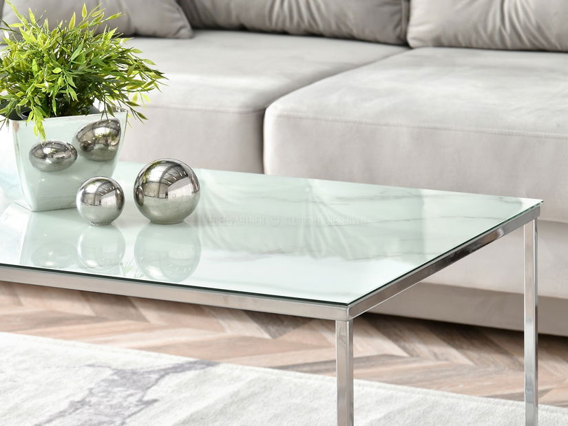 Konferenční stolek Bella Xl (bílá + chromová)