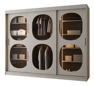 Šatní skříň 250 cm Boomer 2 (kašmír) (s osvětlením)