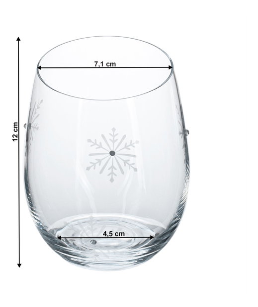 Set 4 ks sklenic na střik s krystaly 530ml Snouflek 