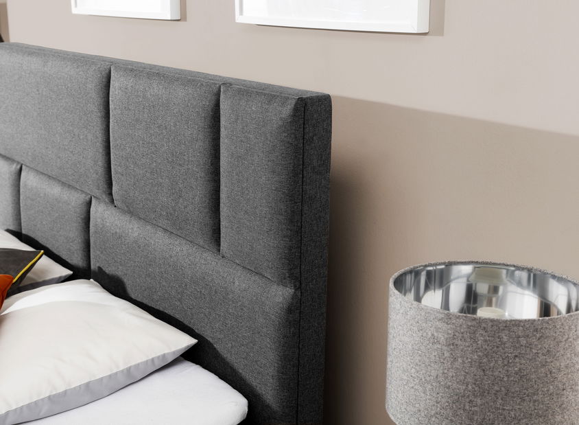Boxspring postel 160 cm Florio (šedá) (s matracemi a úl. prostorem)