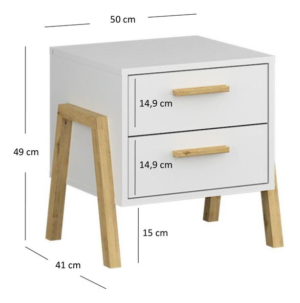 Noční stolek Berry (bílá)
