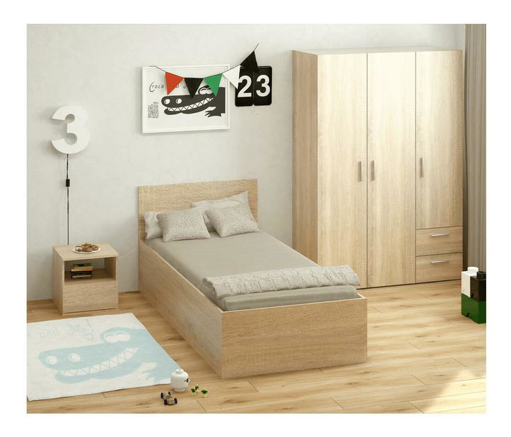 Jednolůžková postel 90 cm Discutibles (dub sonoma) (s roštem) (s úl. prostorem)