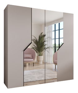 Šatní skříň Alaris 2 200 (kašmír + černá) (se zrcadlem)