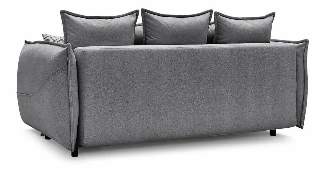 Rozkládací pohovka Puffyna (šedá) (s úl. prostorem)