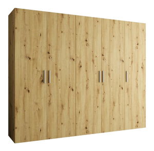 Šatní skříň 250 cm Borry 1 (dub artisan + stříbrná)