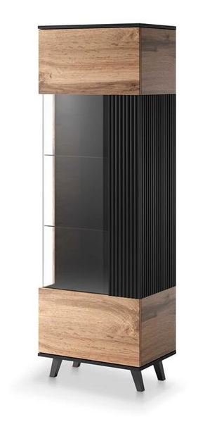 Vitrína Ranae W1 (dub wotan + černá)