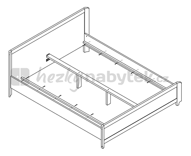 Manželská postel 160 cm BRW Alevil LOZ/160