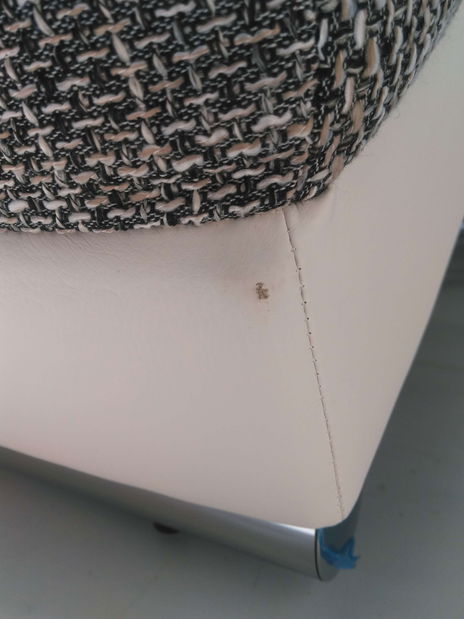 Čalouněné relaxační křeslo Laresa (ekokůže Soft 017 (bílá) + Lawa 05) *bazar